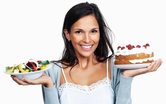 Choice between salad and cake